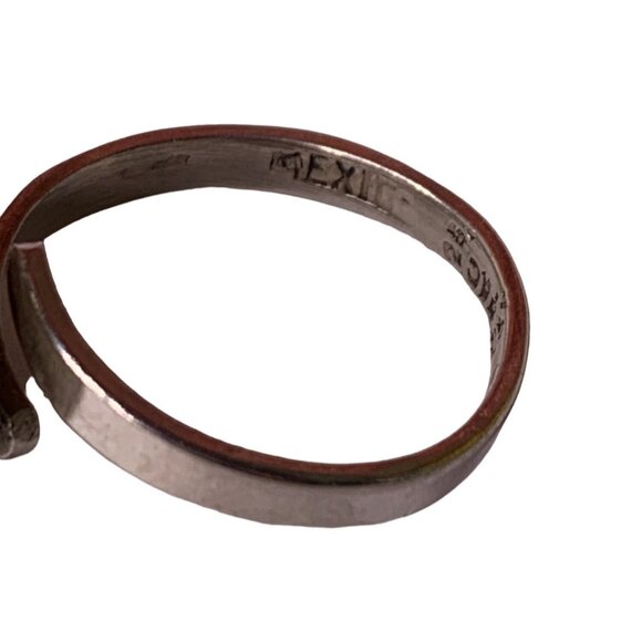 Vintage Mexican Sterling Silver Adjustable Modernist Cluster Ring Sz  6.5-8 - Picture 5 of 5